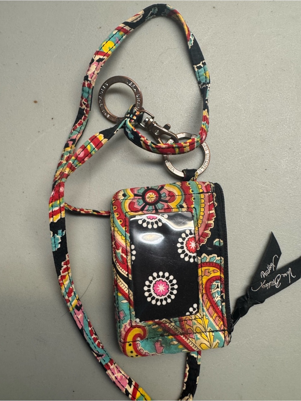 Vera‎ Bradley Multicolor Paisley Zip Wallet with Black Ribbon Pull - Picture 2 of 2